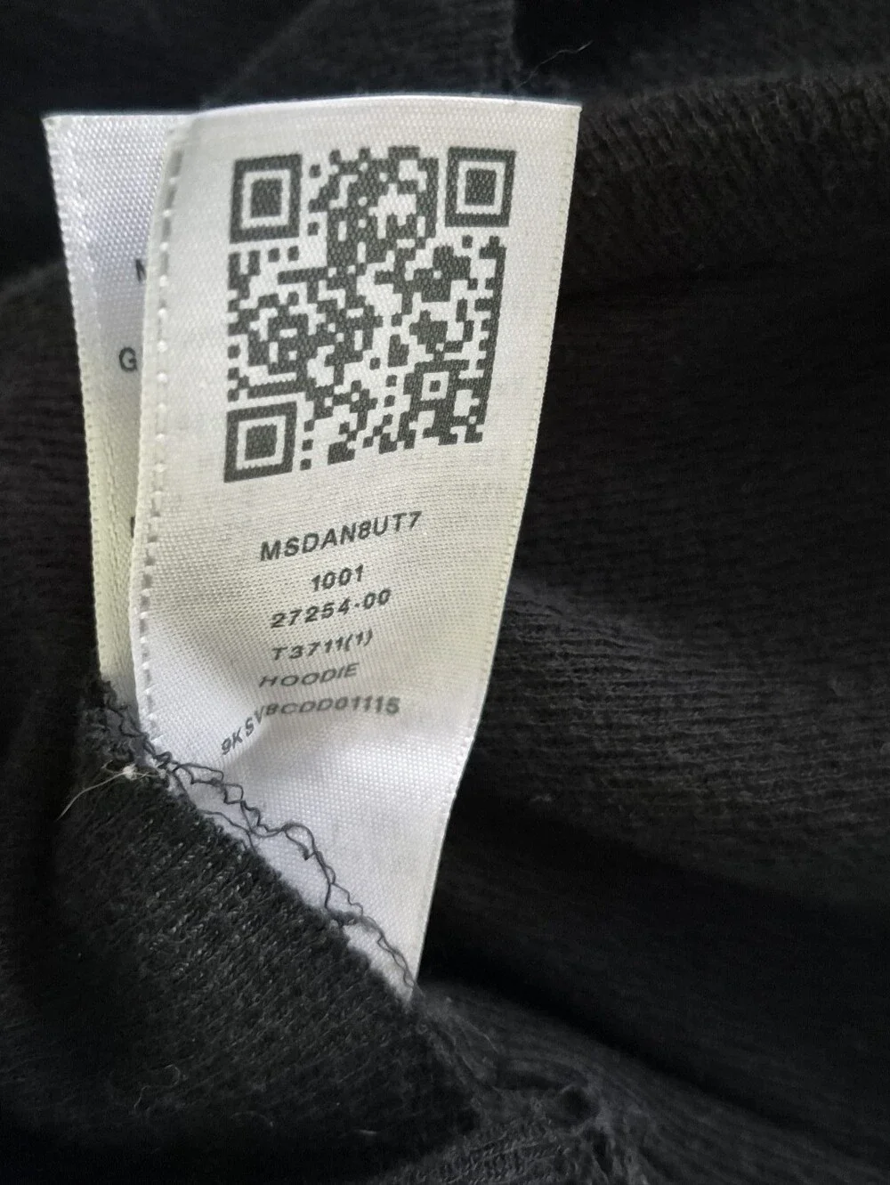 True Religion Distressed Half-Zip Hoodie Sweater Black Medium